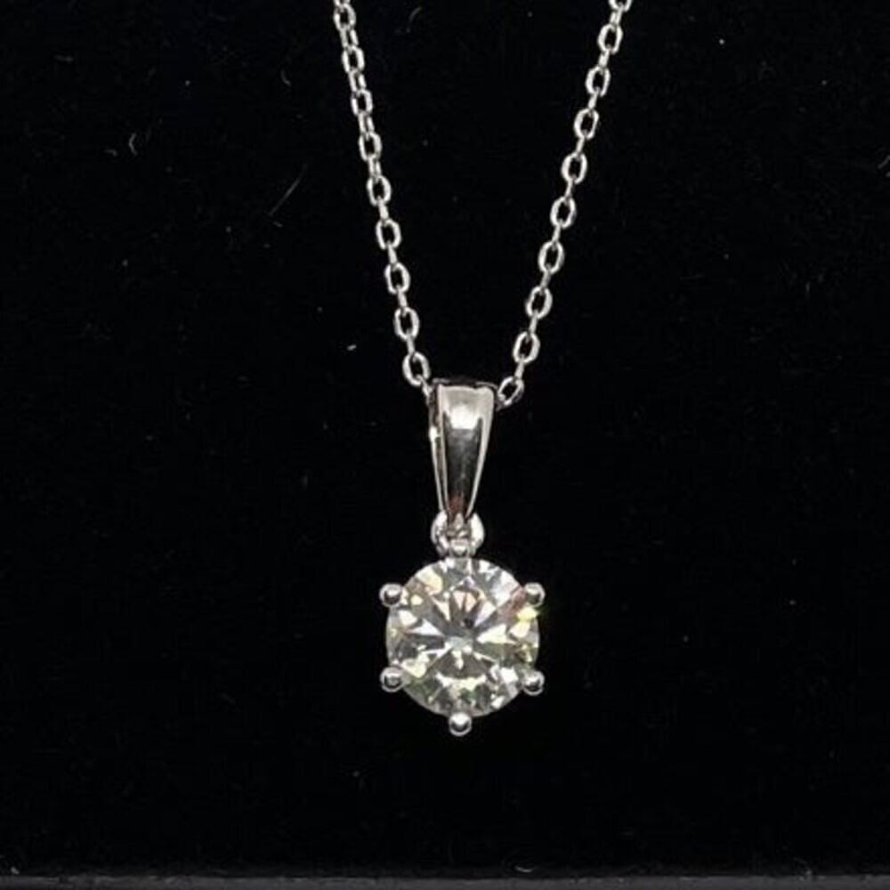 Moissanite Diamond Necklace 1 Carat Pendant Fine Jewelry 925 18k Gold